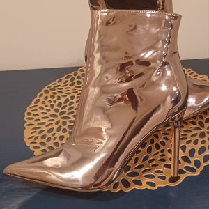 Pre-owned NINE WEST Womens Pewter Mirror Farrah Pointed Toe Stiletto